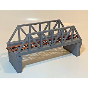 HO Scale 1:87 Arched Truss Bridge with Concrete Piers Single Track Model Train